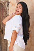 Linen Pullover White Side Close