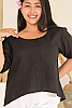 Linen Pullover Black Front Close