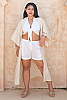 Linen Sun Shorts White Full