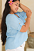 Linen Pullover Sky Blue Side