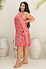 Montego Linen Dress Blue Dahlia Side