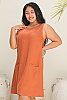 Montego Linen Dress Brick Side