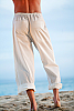 Kundalini yoga pant - cotton - loose-fitting - white - back view - Island Importer