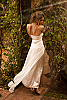 Silk chiffon halter dress - double-layer - custom order - white - front view - Island Importer