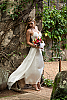 Silk chiffon halter dress - double-layer - custom order - white - back view - Island Importer