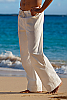 Men's Cotton Drawstring White Ivory Sailor Pants Back