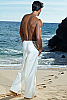 Men's Cotton Drawstring White Ivory Sailor Pants Side