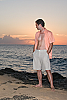 Men's Linen Casual Natural Khaki Beach Shorts Front