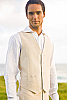 Mens Custom Linen Suit Vest Beach Weddings & Grooms Natural Back