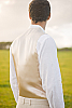 Mens Custom Linen Suit Vest Beach Weddings & Grooms Natural Front