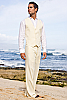 Men's Custom Silk-Blend Ivory Suit Beach Wedding Front