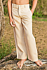 Boy's Linen Italian Pants Natural (Khaki) Beach Wedding Back