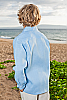 Boy's Long Sleeve French Blue Linen Italian Shirt Beach Back