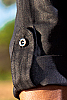 Men's Linen Open V-Neck Black Long Sleeve Shirt Epaulet Sleeves