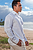 Men's Bamboo Long Sleeve White Italian Shirt Buttoned Collar