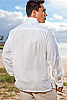 Men's Bamboo Long Sleeve White Italian Shirt Back