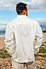 Men's Linen Traveler Long Sleeve White Shirt Back