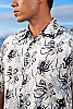 Men's Octopus Batik Island Hawaiian Short Sleeve Rayon Shirt Collar