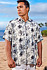 Men's Octopus Batik Island Hawaiian Short Sleeve Rayon Shirt Front