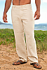 Men's Linen Yacht Pants Natural (Khaki) Back-Slit Pockets