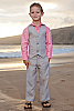 Boy's Custom Gray Linen Suit Beach Wedding Front