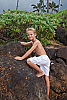 Boy's Linen Drawstring Cargo Natural Khaki Shorts Tied