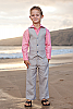 Boy's Linen Gray Vest Beach Wedding Back