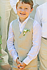 Boy's Linen Gray Vest Beach Wedding Front