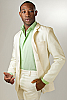 Mens Linen Ivory Suit Jacket Beach Wedding Front Open