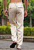 Men's Linen Natural (Khaki) Dress Pants Beach Wedding Back