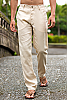 Men's Linen Natural (Khaki) Dress Pants Beach Wedding Front