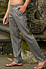 Men's Linen Gray Dress Pants Beach Wedding Side Angle