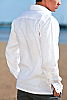 Men's Linen Hand-Stitched Design White Long Sleeve Shirt Back