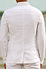 Men's Custom Linen Jacket For Beach Weddings & Grooms White Color Back View