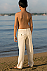 Boy's Linen Natural (Khaki) Dress Pants Beach Wedding Back