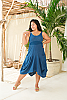 Catalina Linen Dress Indigo Blue Front