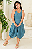Catalina Linen Dress Teal Blue