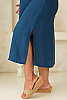 Kokomo Linen Dress Indigo Blue Slit