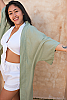 Women's Linen Duster Sage Green Close