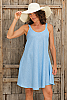 Linen Tank Dress Sky Blue Front