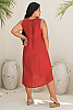 Novita Linen Dress Red Chile Back