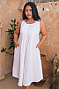 Novita Linen Dress White Front 2