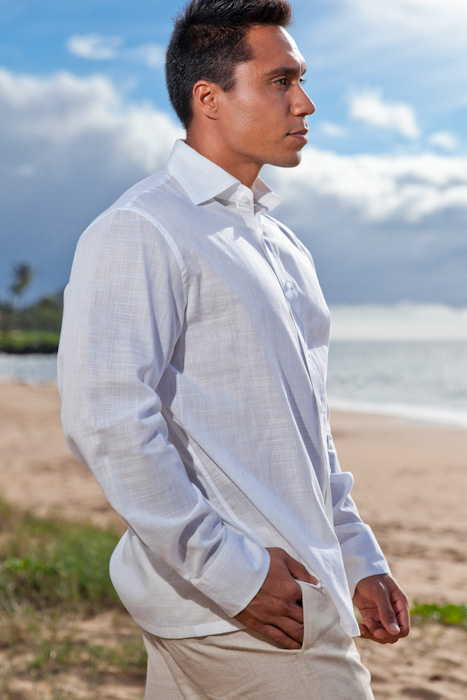 Download Mens Bamboo Shirt for Destination Weddings - White