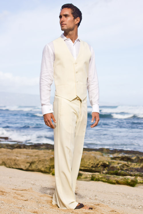 Men's Custom Silk-Blend Suit - Beach Wedding - Island Importer