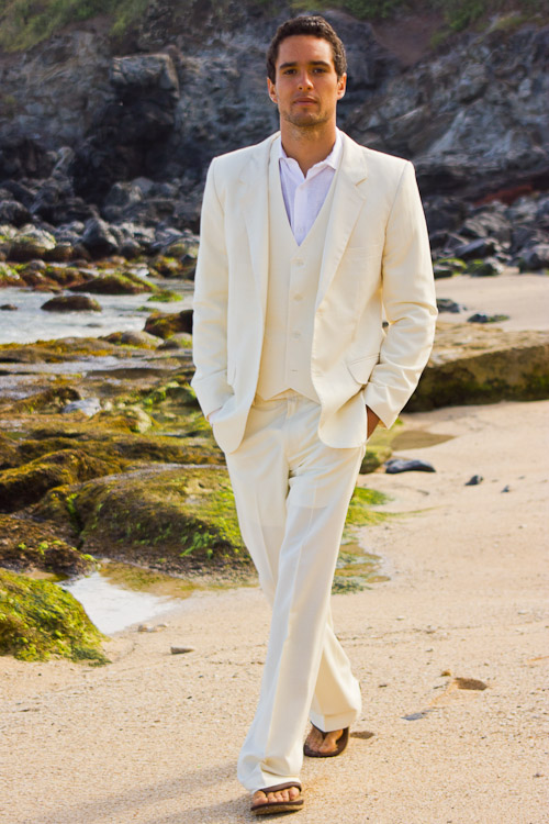 Men's Custom Silk-Blend Suit - Beach Wedding - Island Importer