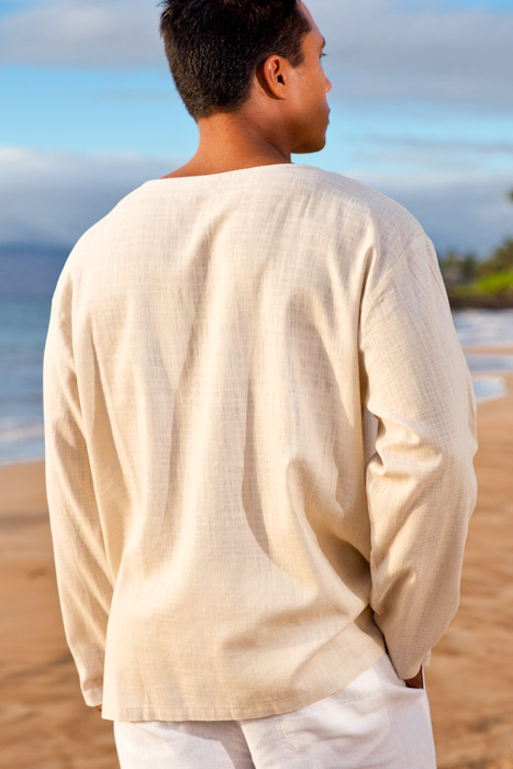 Men's Linen Gauze Long Sleeve Beach Shirt - Island Importer