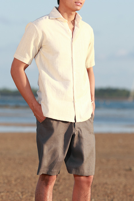 Mr.Zhang Men's Linen Casual Classic Fit Short Summer Beach Shorts Khaki-US 3XL 