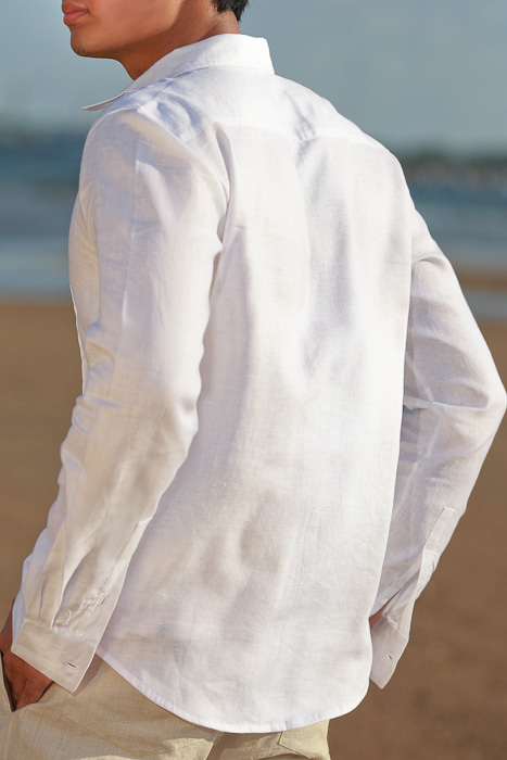 Men's Linen White Guayabera Havana Shirt - Island Importer