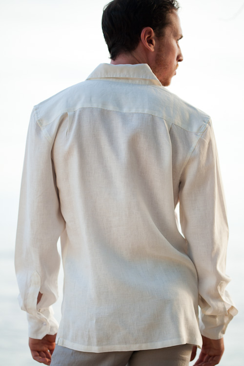 Men's Linen Long Sleeve Italian Shirt - Island Importer