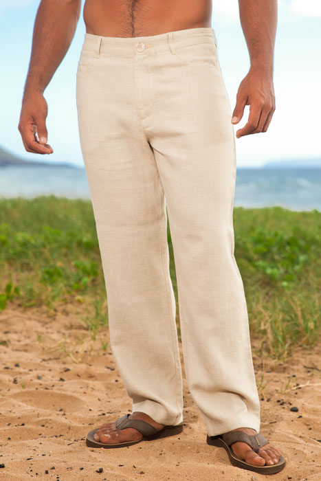 Men's Natural Linen Yacht Pants - Regular Fit - Island Importer